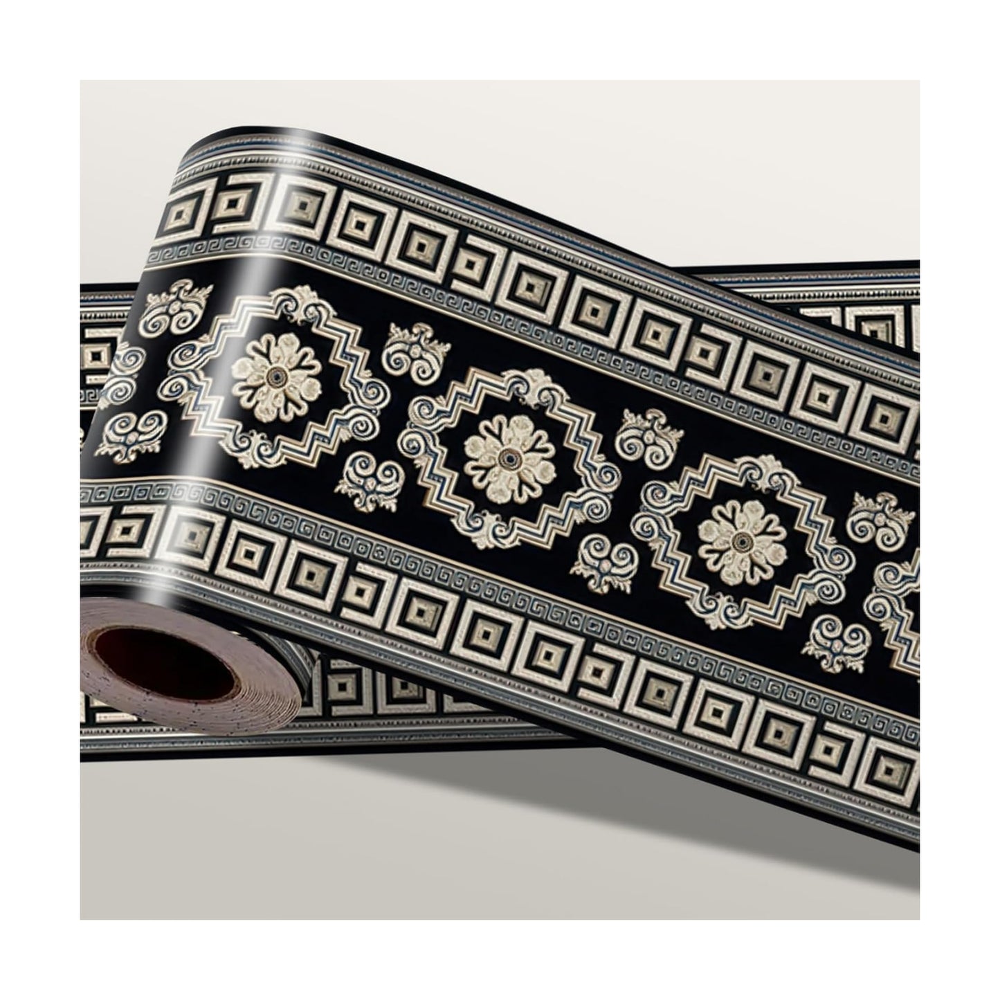 Black White Wallpaper Border Peel and Stick Wall Border Self Adhesive / Black White / 196 x 4