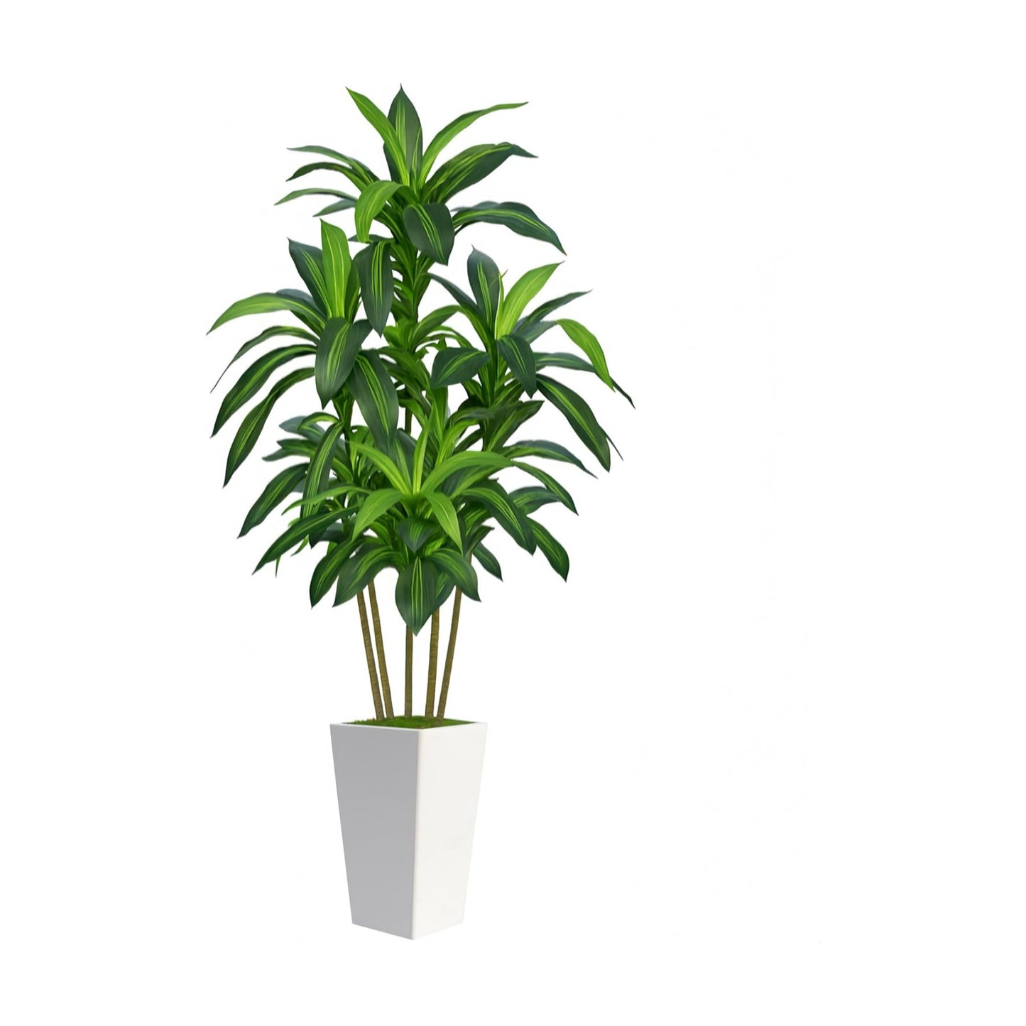 Flydeer 7FT Artificial Dracaena Tree with Tall White Planter, Floor Plant