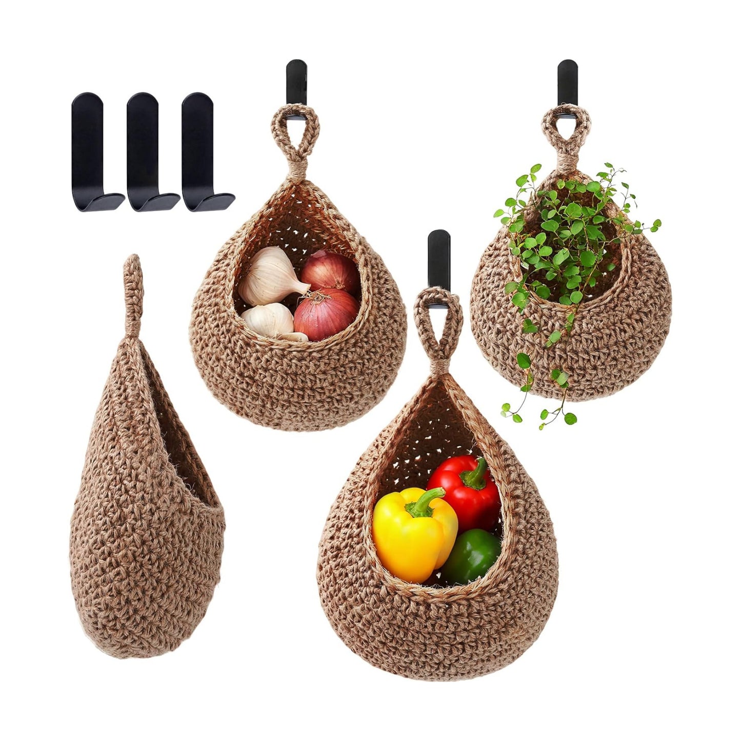 Boho Wall Hanging Basket / Set of 3