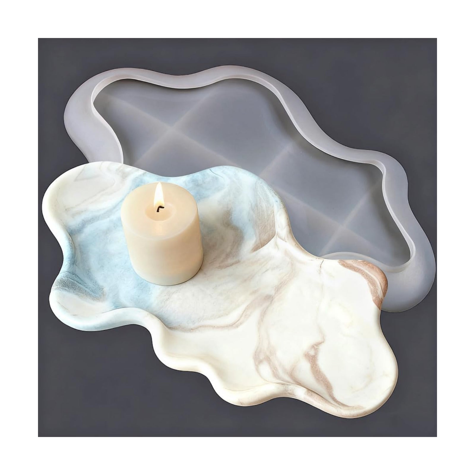 Cloud Shape Silicone Tray Mold Irregular Cloud Epoxy Resin Tray Molds for Crafts Trinket Jewelry