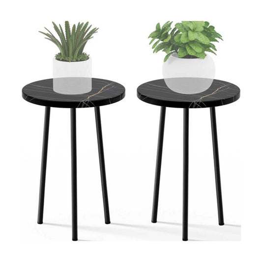 Plant Stand Indoor 2 Pack: Tall Plant Stand 20 Inch Convertible Multi-purpose Flowers Holder - Small Round Side End