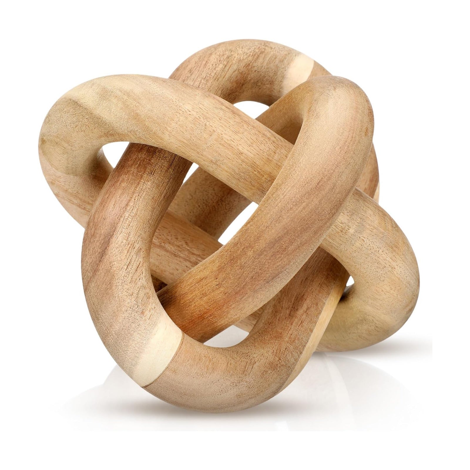 Yalikop 3 Link Wood Knot Decor Rustic Table Shelf Accents, Acacia Wood