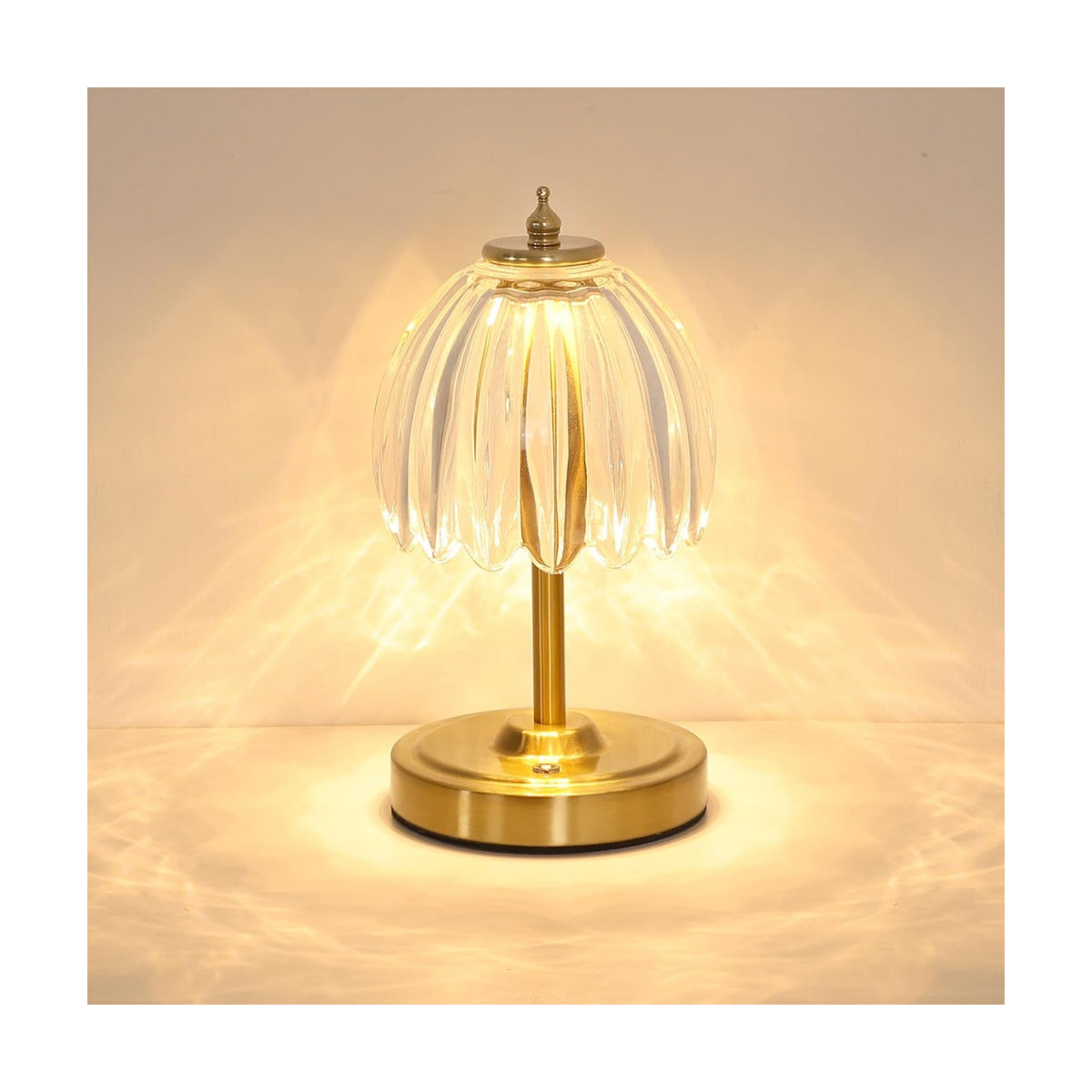 Shenmoyl Tulip Small Table Lamp, 5200mAh Cordless Touch Control Mini Table Lamp with 3 Color Temps & Stepless Dimming