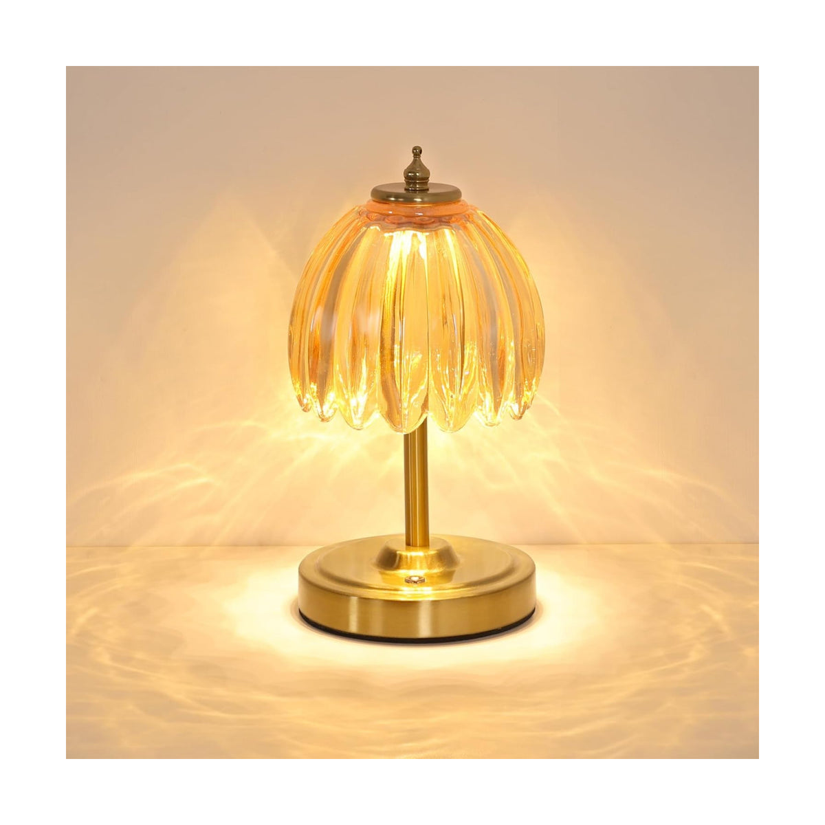 Shenmoyl Tulip Small Table Lamp, 5200mAh Cordless Touch Control Mini Table Lamp with 3 Color Temps & Stepless Dimming