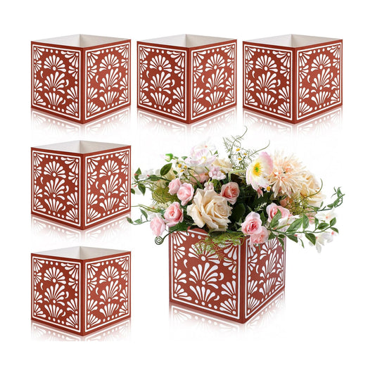 Platos De Barro Mexican Flower Boxes Mexicanos Cielito Lindo Party Centerpiece Decoration / Set of 6
