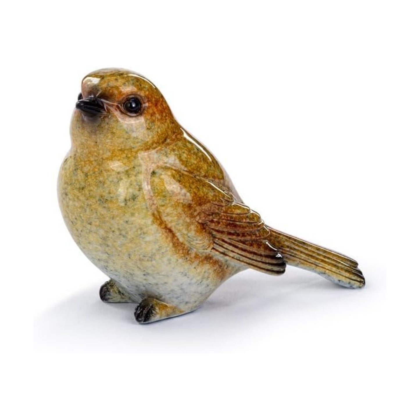 Napco Vintage Ceramic Bird Figurine / Orange / 2.75 x 3.5
