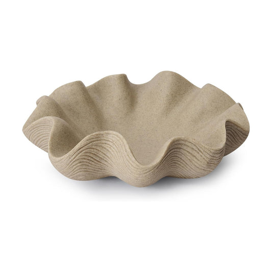 Scalloped Decorative Bowl Home Decor / Artificial Stone Beige