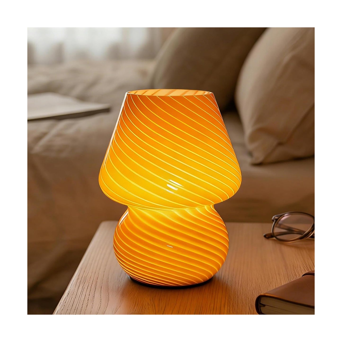 Cordless Battery Powered Bedside Lamp / Orange