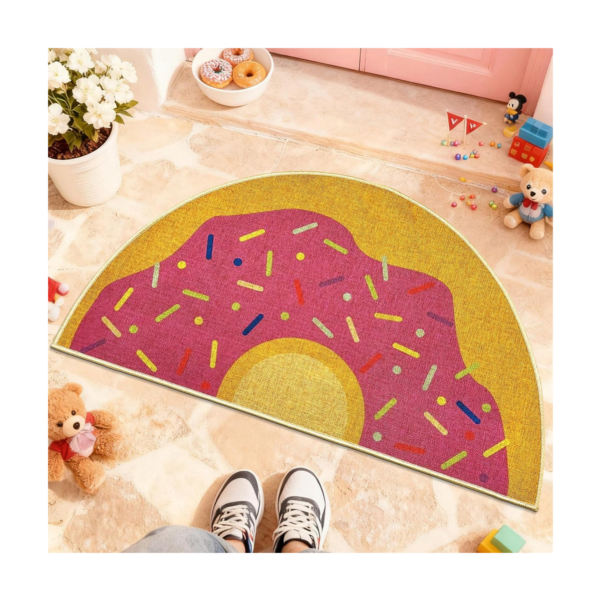 Donut Welcome Mat Entrance Cute Donut Rug Bakery Door Mat Entryway Doormat