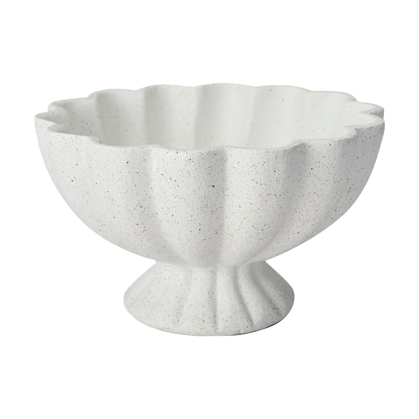 Pedestal Decorative Bowl Home Decor / Spotted White