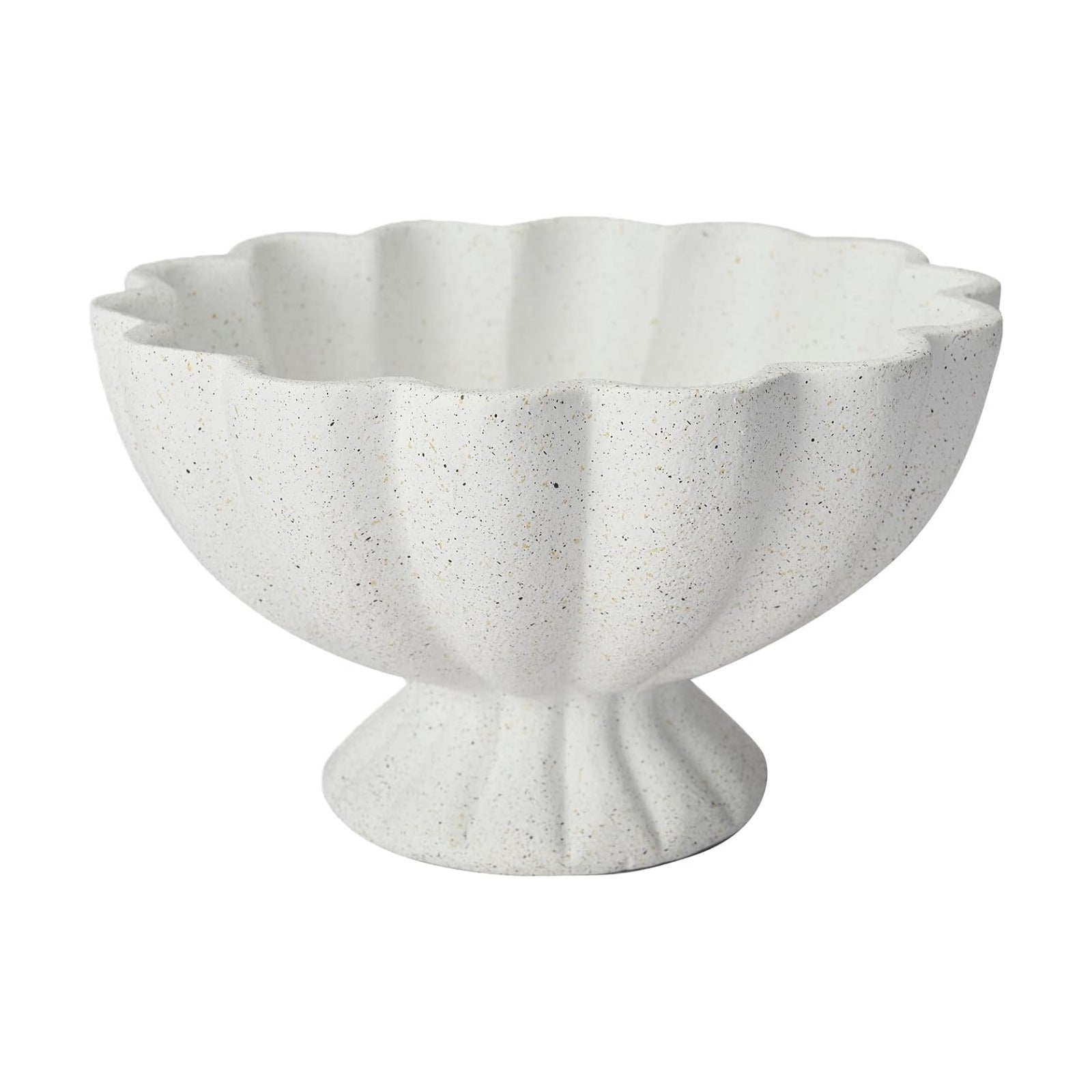 Pedestal Decorative Bowl Home Decor / Spotted White