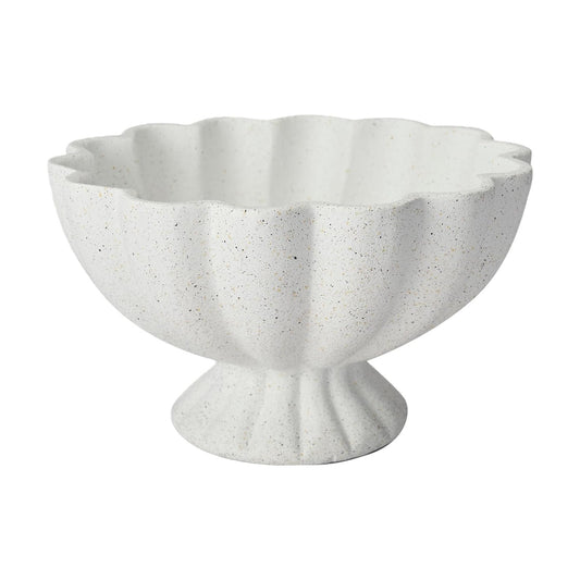 Pedestal Decorative Bowl Home Decor / Spotted White