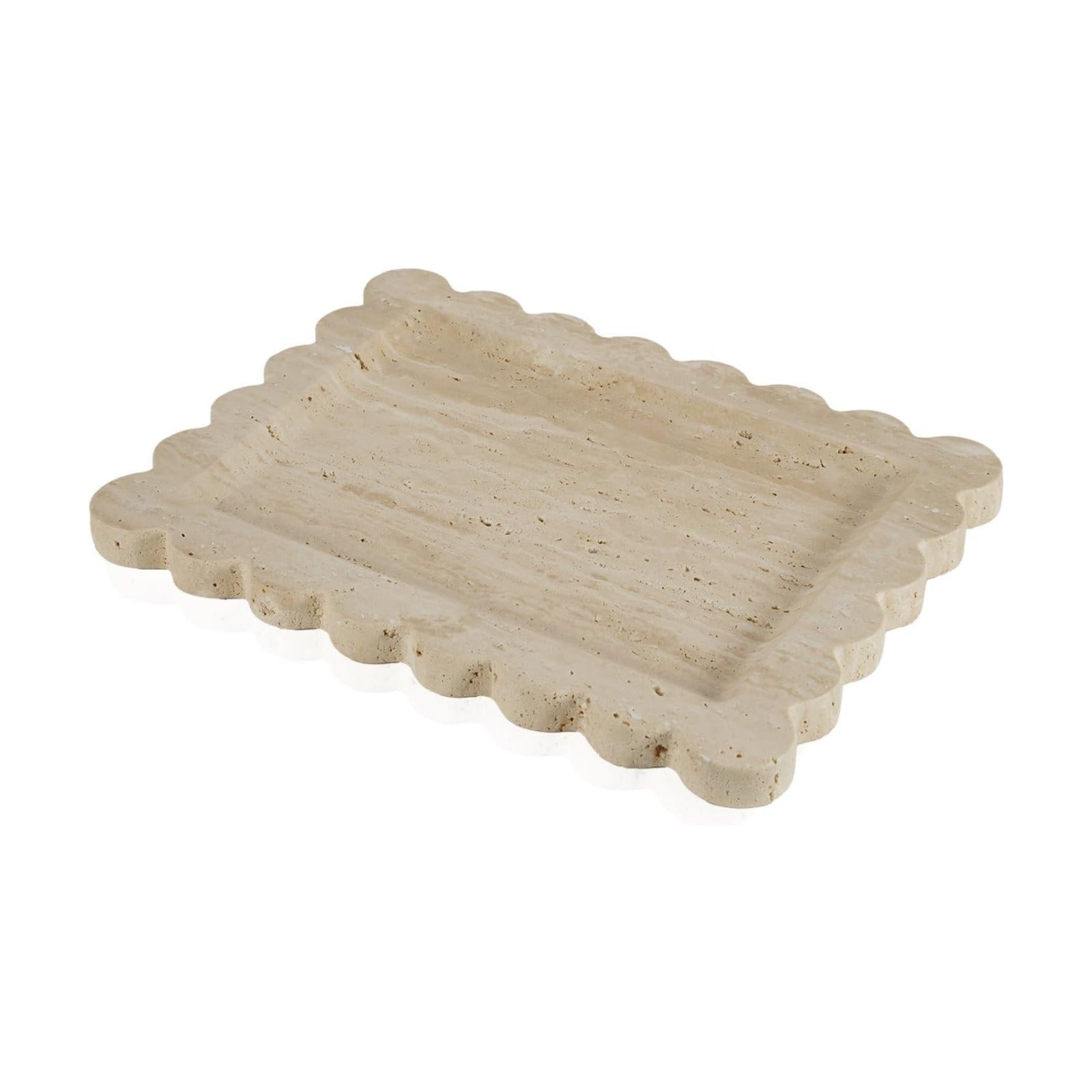 Travertine Tray / Rectangle Vanity Tray / Beige / 11 x 8