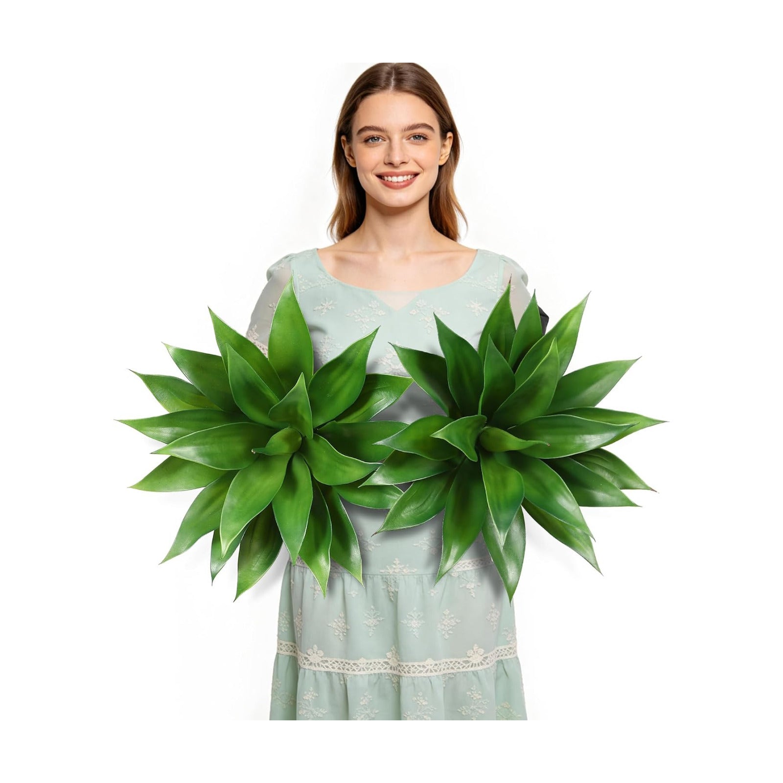 Artificial Agave Plant / Greenx2 / Medium / 18 Inch / Set of 2