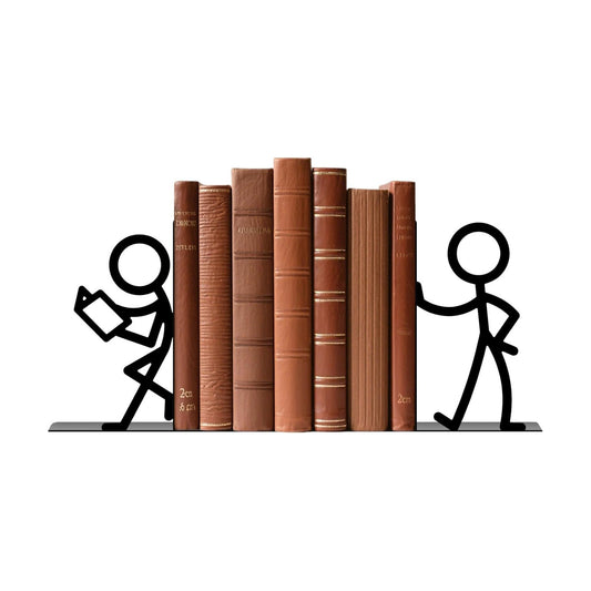 Metal Bookends Book Ends / Reading People / Black