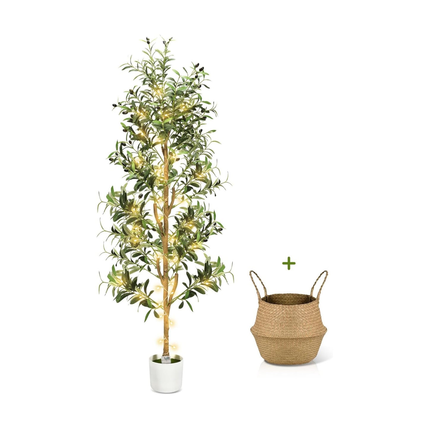 Olive Trees Artificial Indoor 6Ft Tall Faux Plants Large Fake Olivos Tree