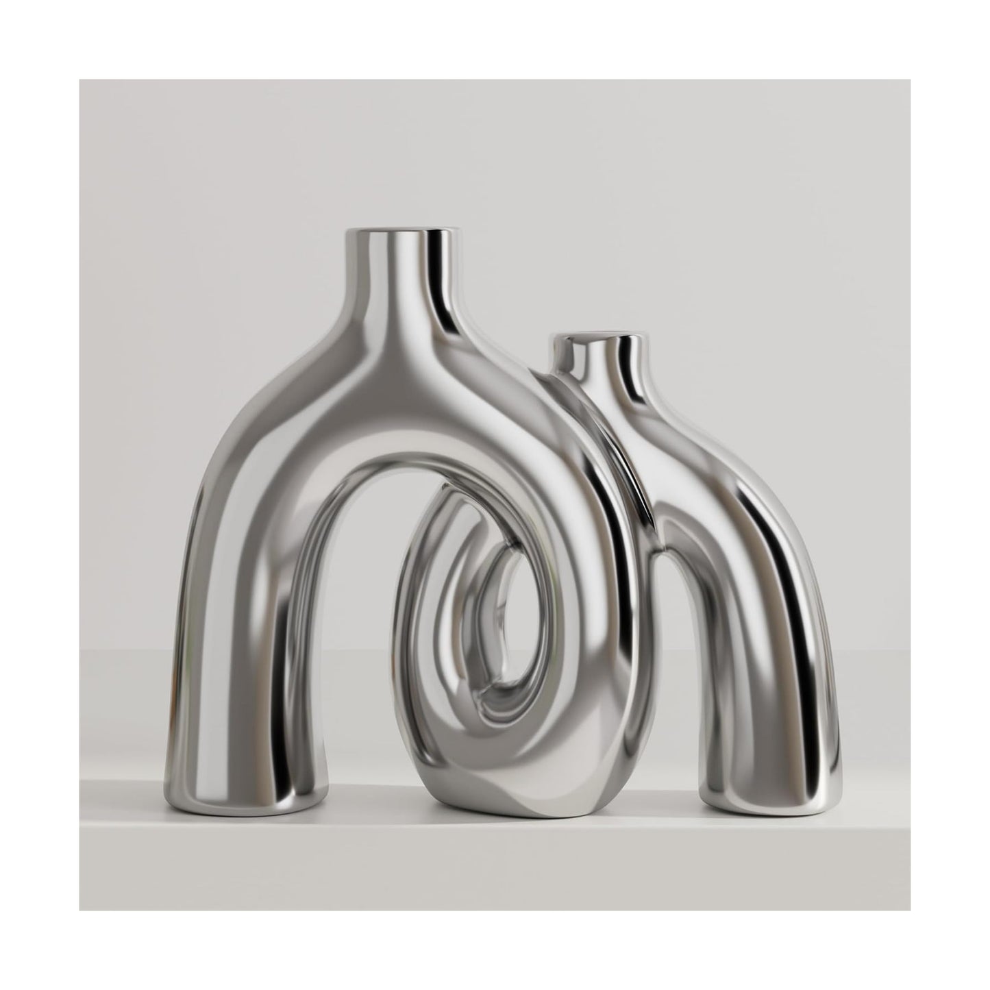Modern Nordic Boho Style Vases Home Decor / Silver