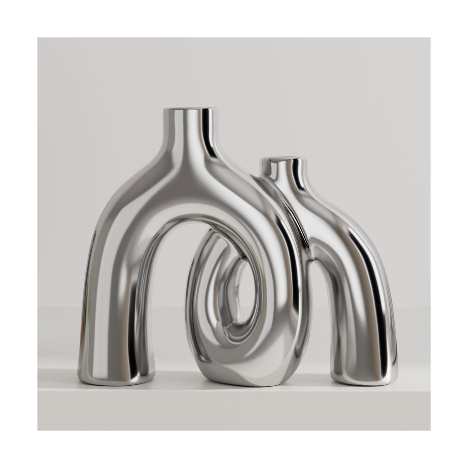 Modern Nordic Boho Style Vases Home Decor / Silver