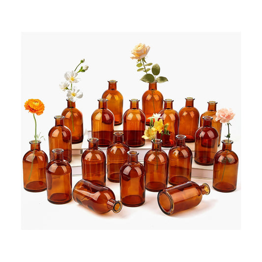 Vintage Decorative Bottle Vases / Brown / Set of 20