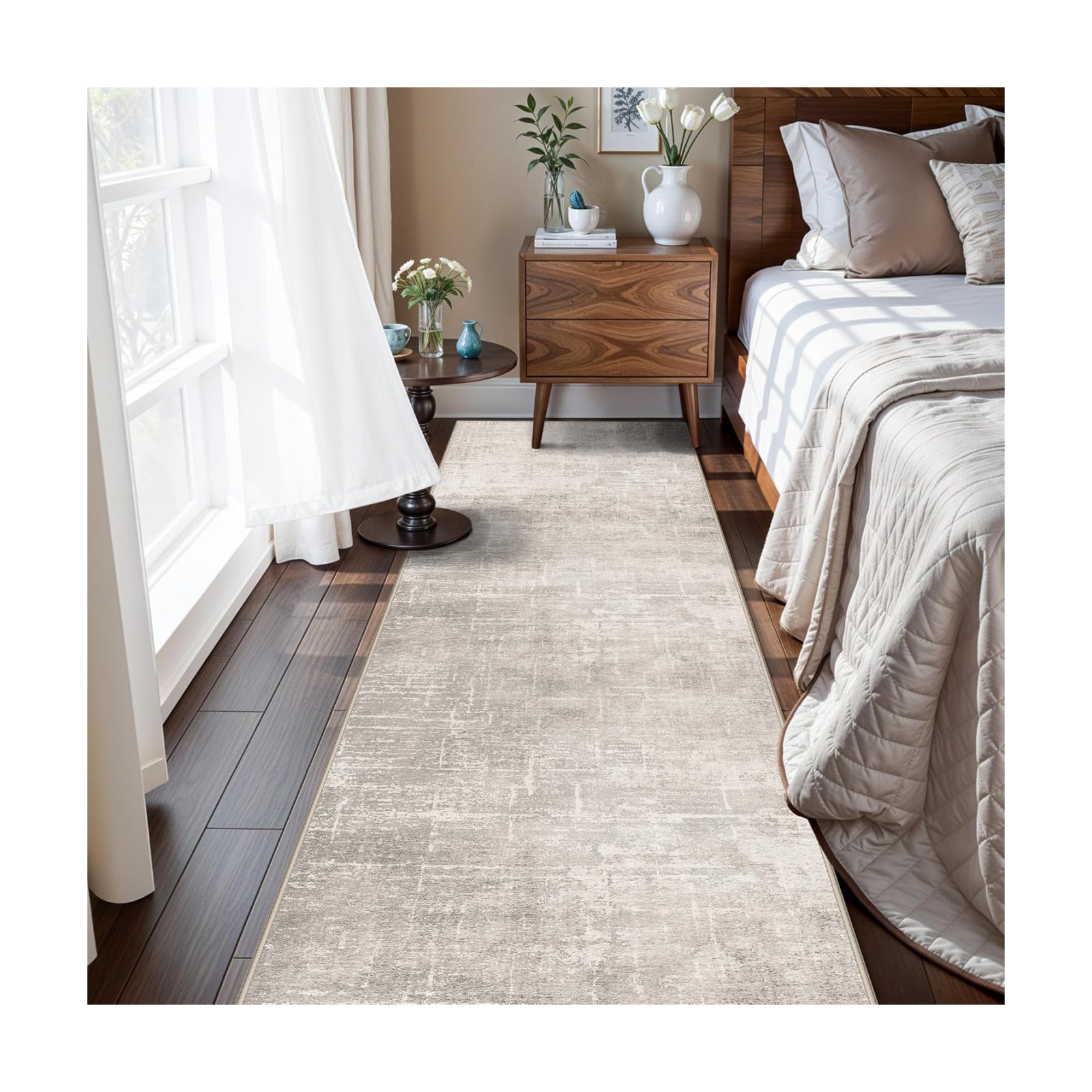 Hallway 2x8 Washable Runner Rug: Abstract Stain Resistant Entryway Kitchen Area Rugs Farmhouse Soft Bathroom Bedroom