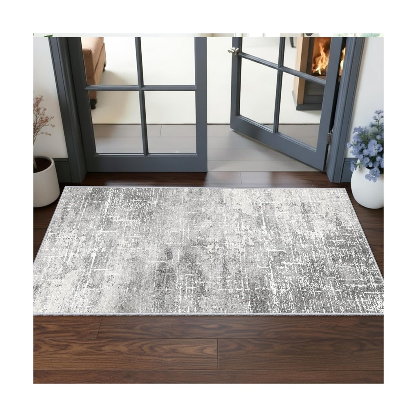 Washable 2x5 Hallway Runner Rug: Indoor Abstract Water Resistant Kitchen Entryway Rug Soft Living Room Bedroom Carpet