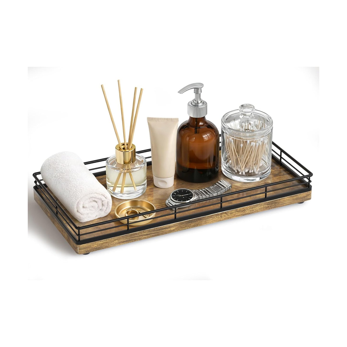 Wood Toilet Tank Tray / 12 x 6 x 1.5 / Rustic Brown