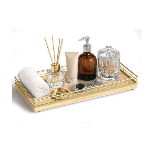 Oak Wood Toilet Tank Tray / 12 x 6 x 1.5 / Natural