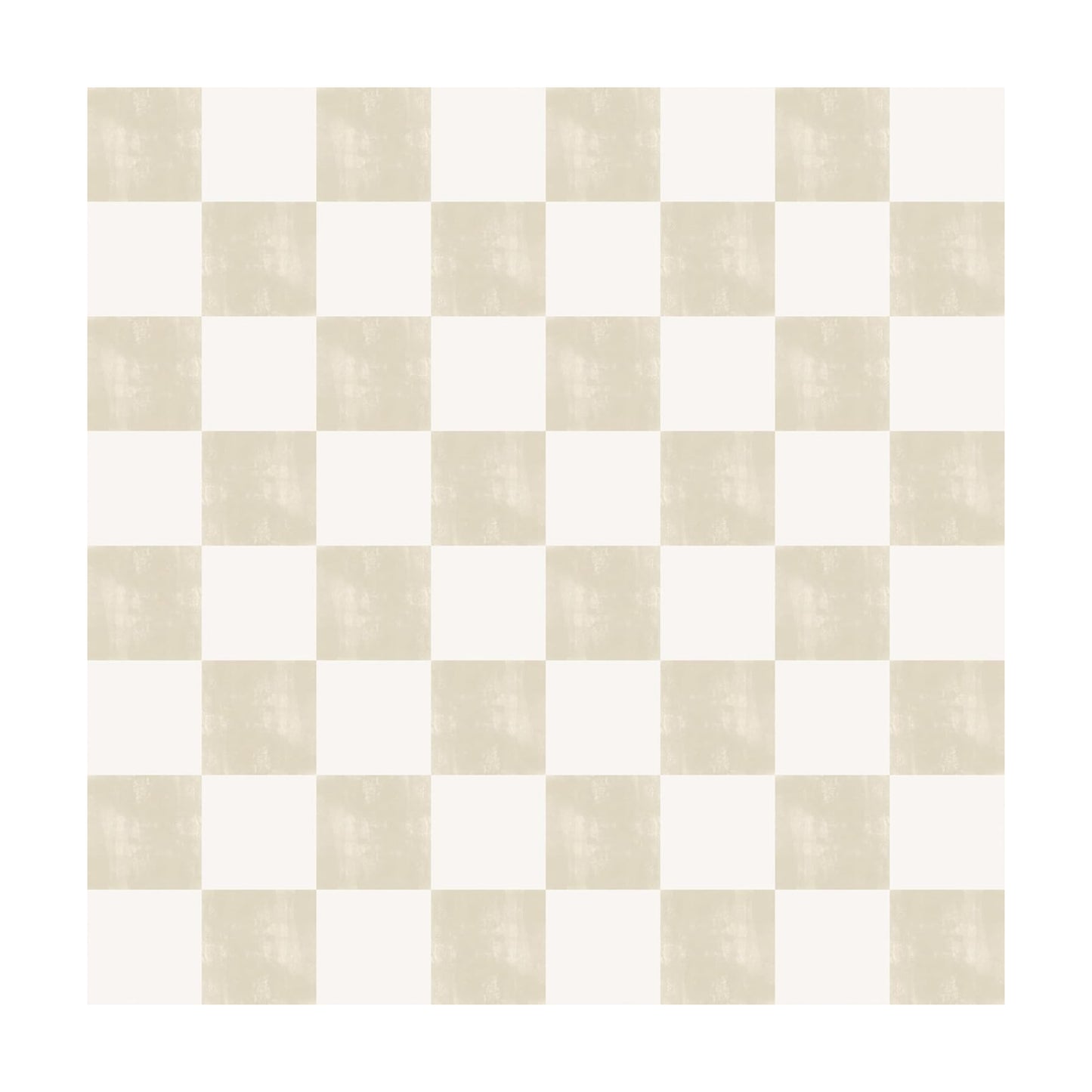 Neutral Beige Checkered Peel and Stick Wallpaper Cream Checkerboard / 17.7 x 118 / Cream Beige