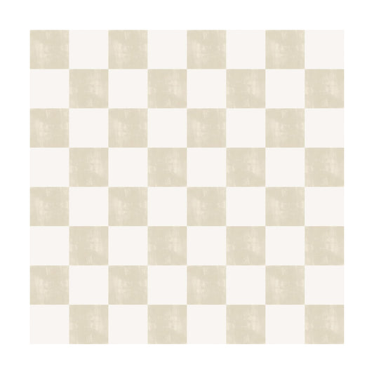 Neutral Beige Checkered Peel and Stick Wallpaper Cream Checkerboard / 17.7 x 118 / Cream Beige