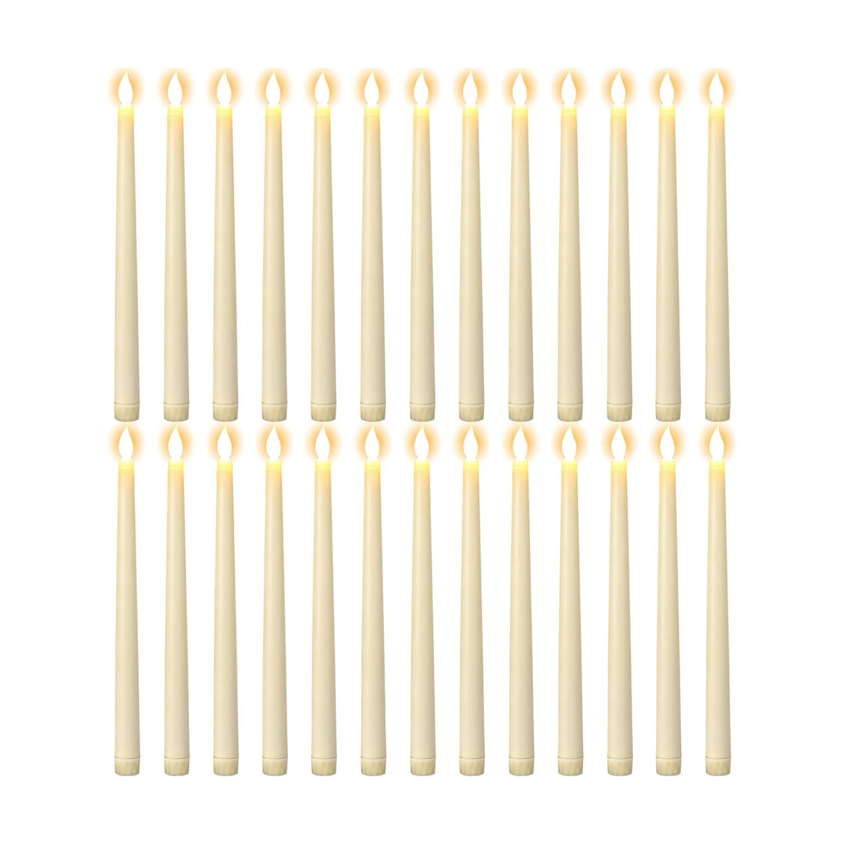 GenSwin 26 Pcs Flameless Taper Candles Battery Operated LED Candlesticks | Ivory, Tall Candle,Home Party Wedding