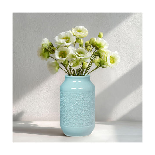Blue Ceramic Vase / Light Blue / 9 Inch