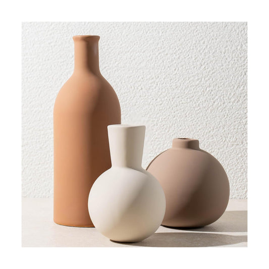 Ceramic Vase / Coffee Mix Set - White / Set of 3