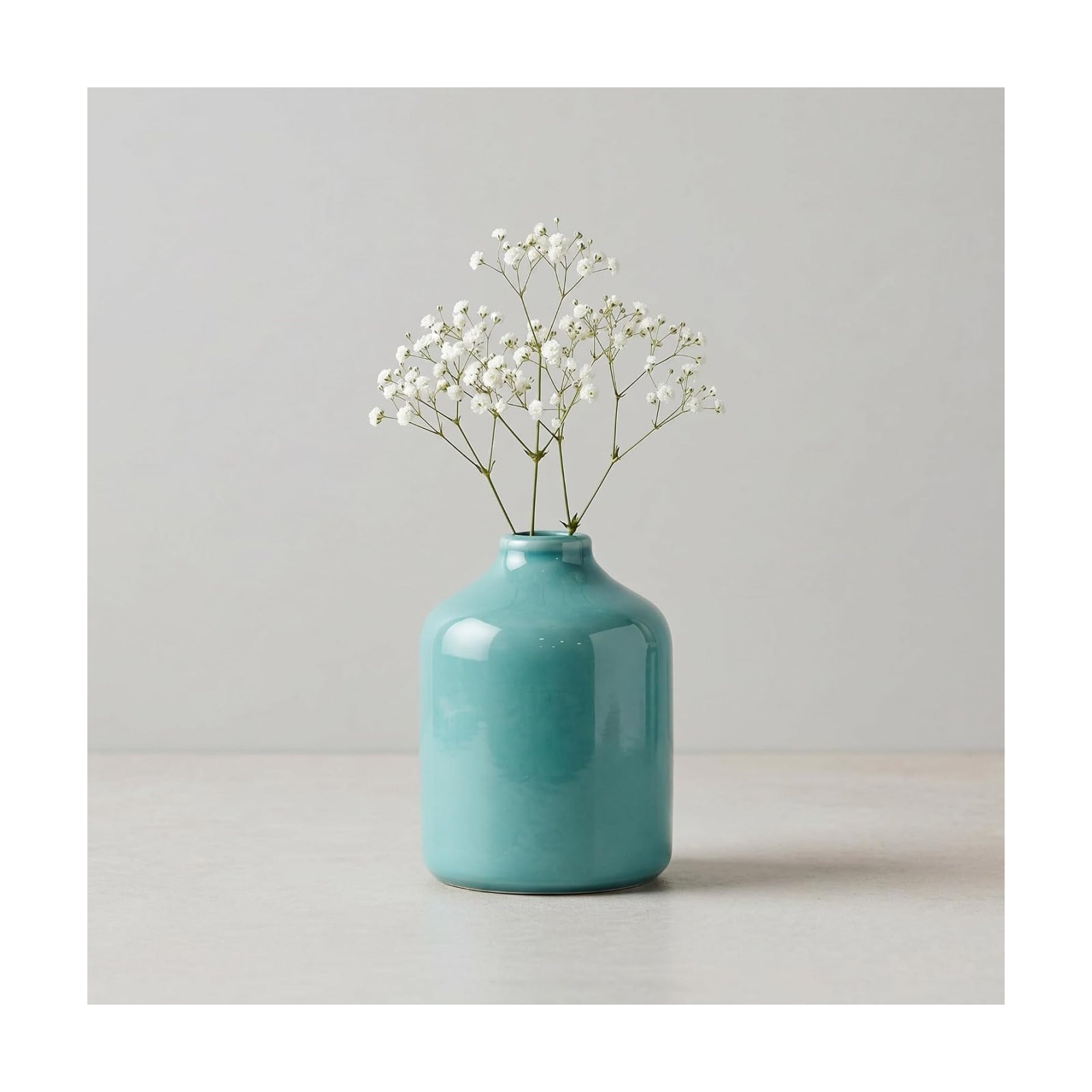 Small Blue Ceramic Vase / Teal Blue / 4 Inch