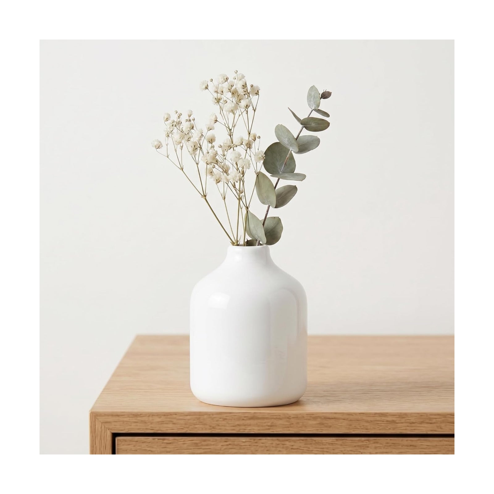 Ceramic Vase / Modern Minimalist Bottle Vase / White / 4 Inch