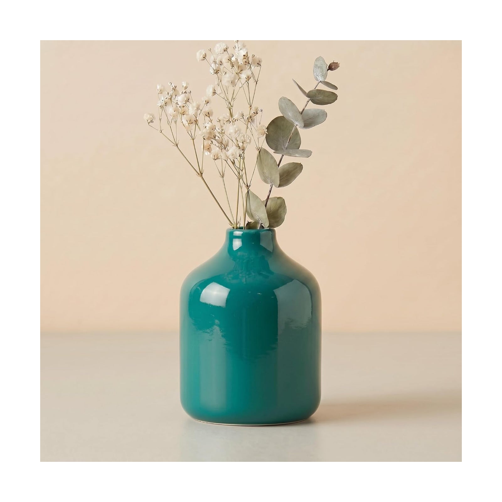 Ceramic Bud Vase / Dark Green / 4 Inch
