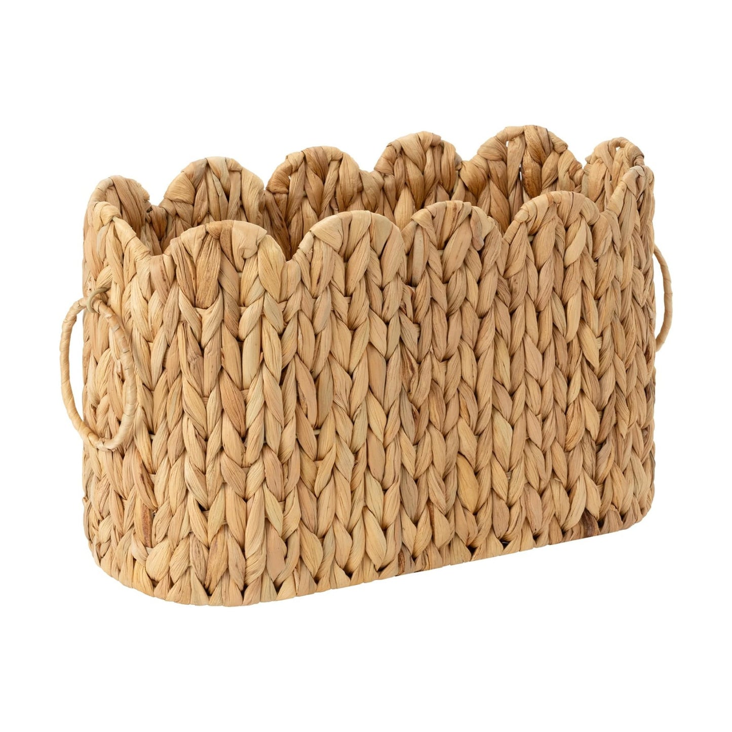 Scalloped Bathroom Toilet Paper Storage Holder / Natural / No Lid, Scalloped