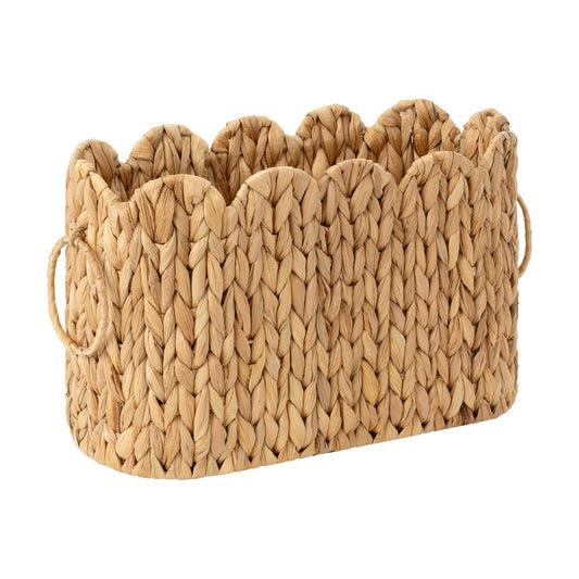 Scalloped Bathroom Toilet Paper Storage Holder / Natural / No Lid, Scalloped