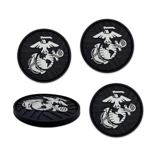 Officially Licensed US Corps Insignia Textured 3D Automotive Religious Silicone Coasters / Marine