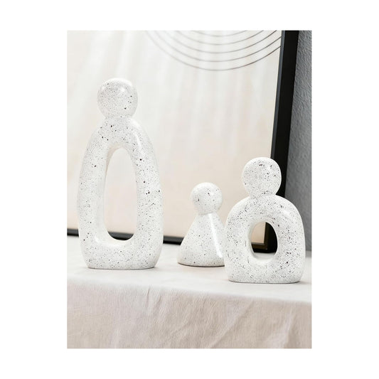 Abstract Family of 3 Figurines Modern Sculptures / White