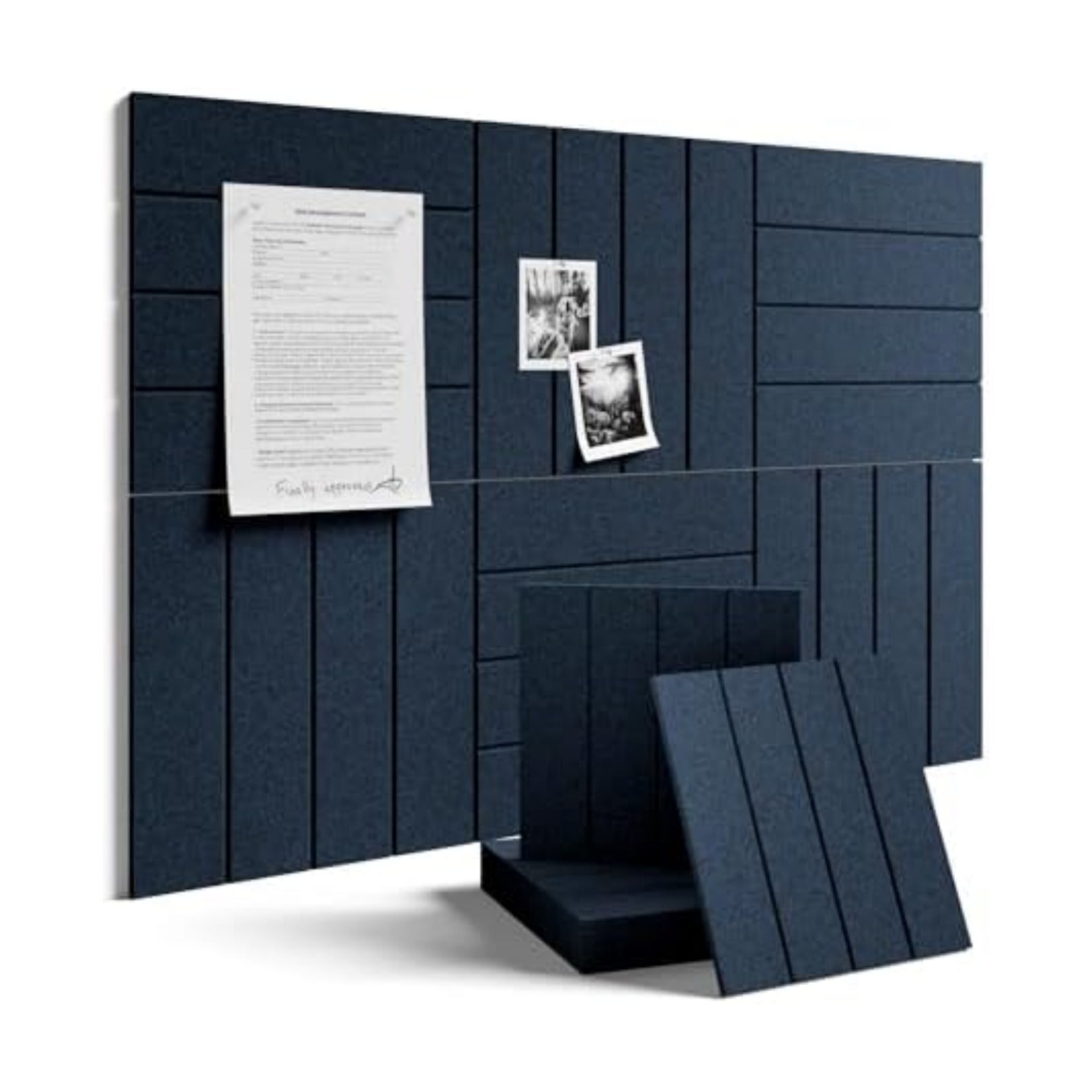 Fluxynara 36" x 24" Large Felt Bulletin Board, Carbon Blue