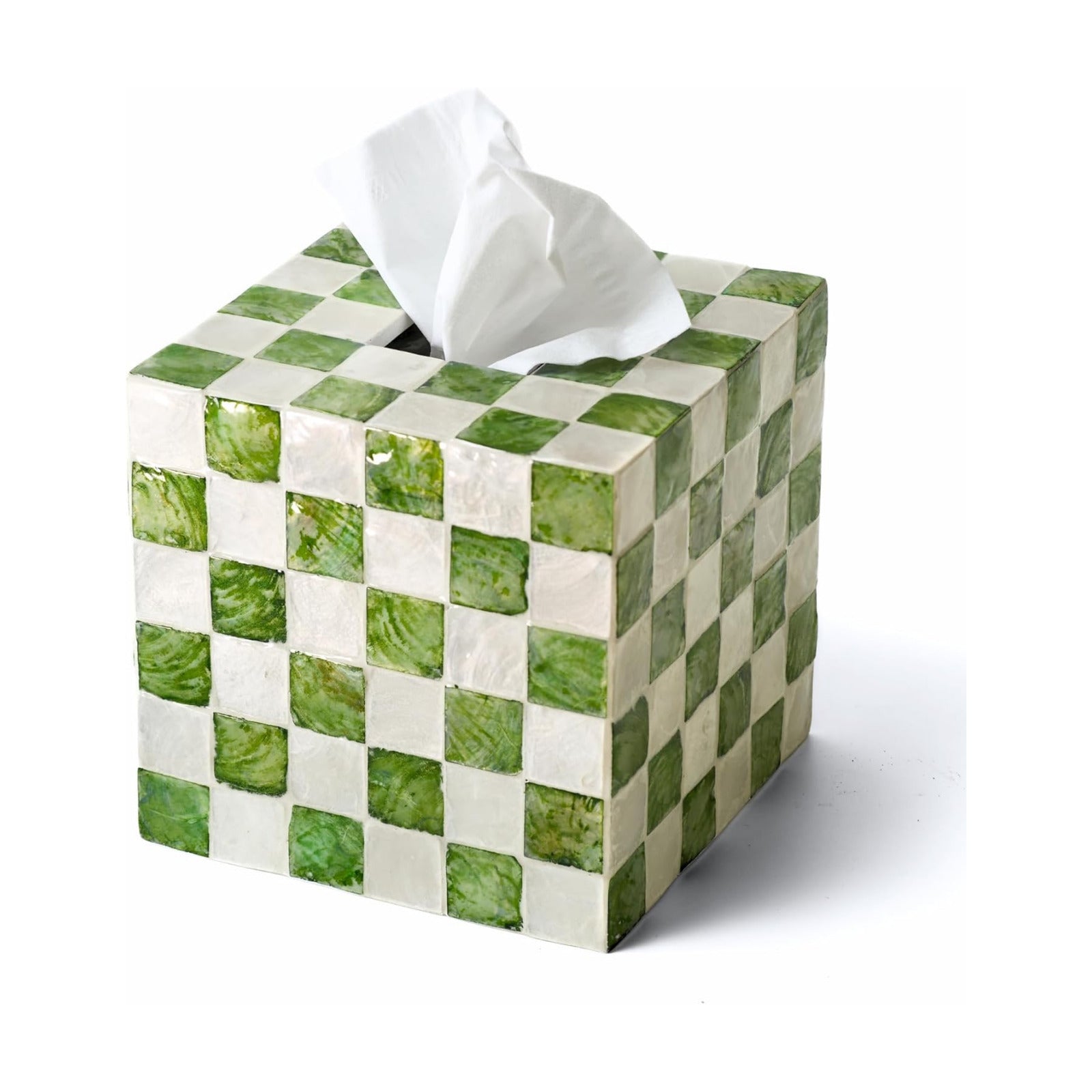 5.5" Tissue Box Cover / Pistachio Green / Square