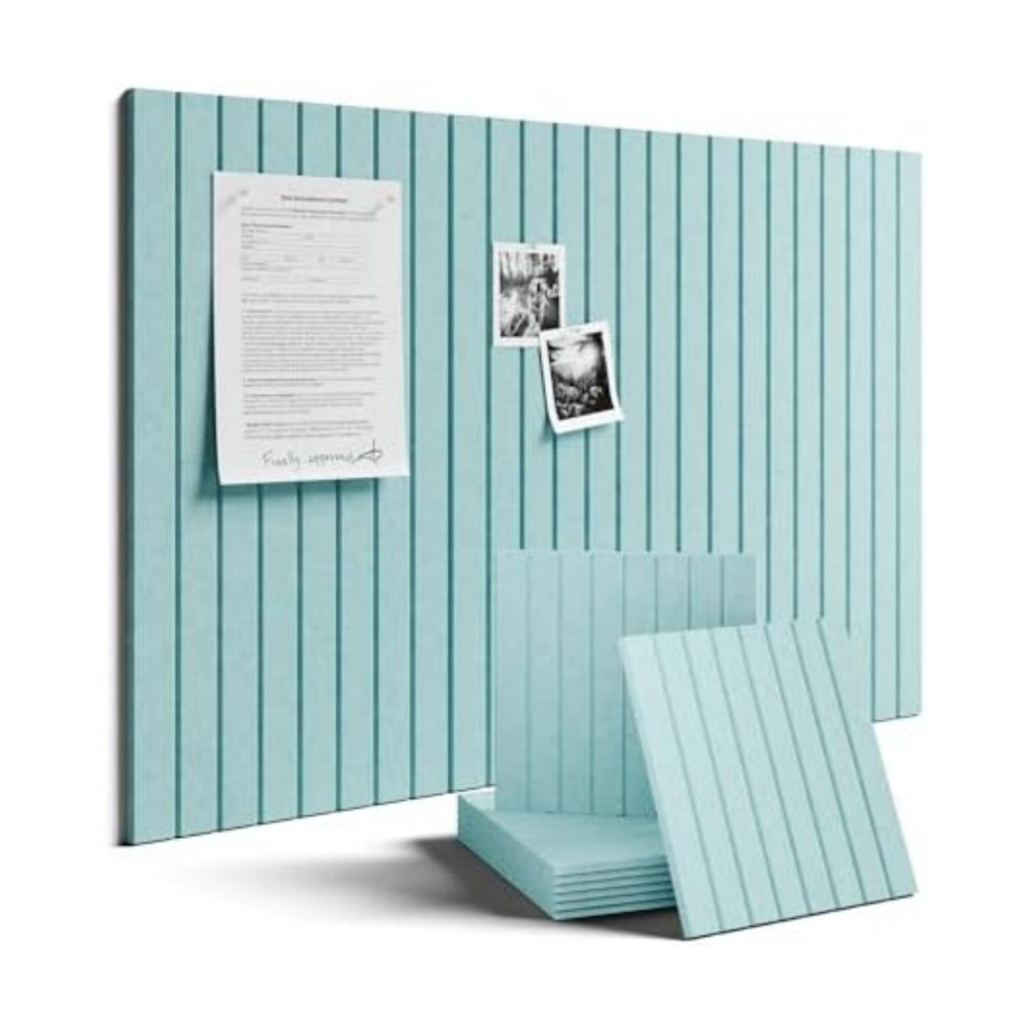 Fluxynara 36" x 24" Large Felt Bulletin Board, Aqua Blue