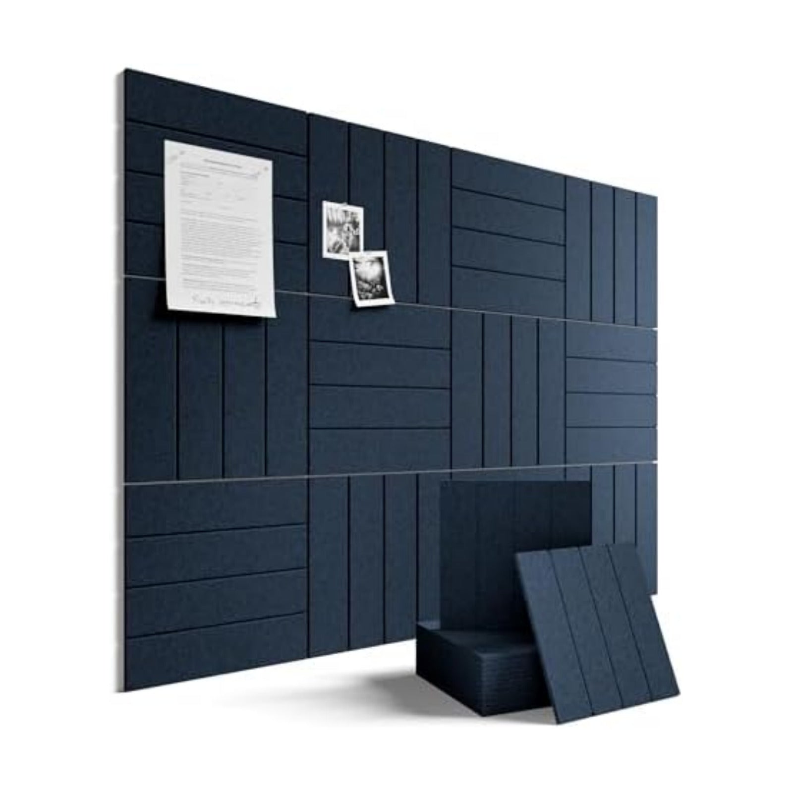Fluxynara 48" x 36" Large Felt Bulletin Board, Carbon Blue