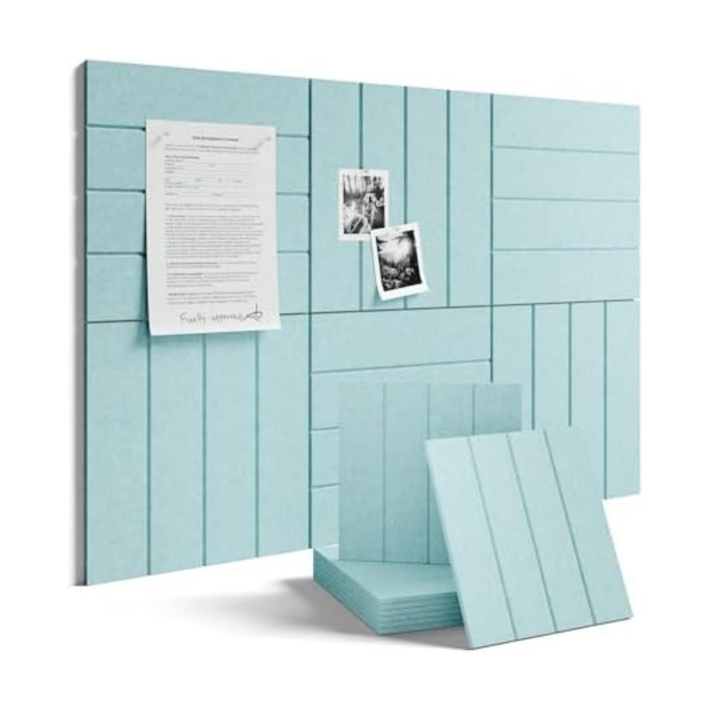 Fluxynara 36" x 24" Large Felt Bulletin Board, Aqua Blue