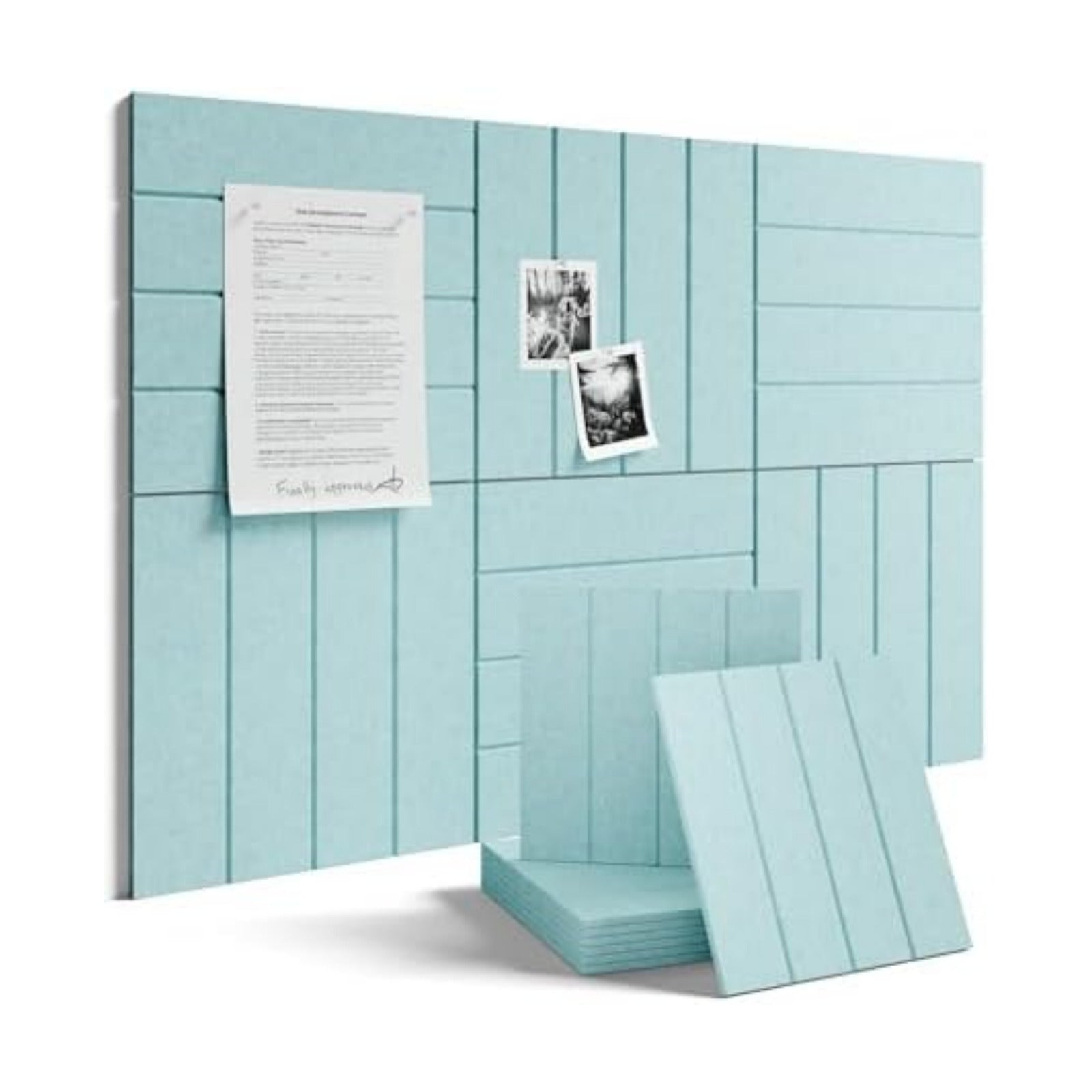 Fluxynara 36" x 24" Large Felt Bulletin Board, Aqua Blue
