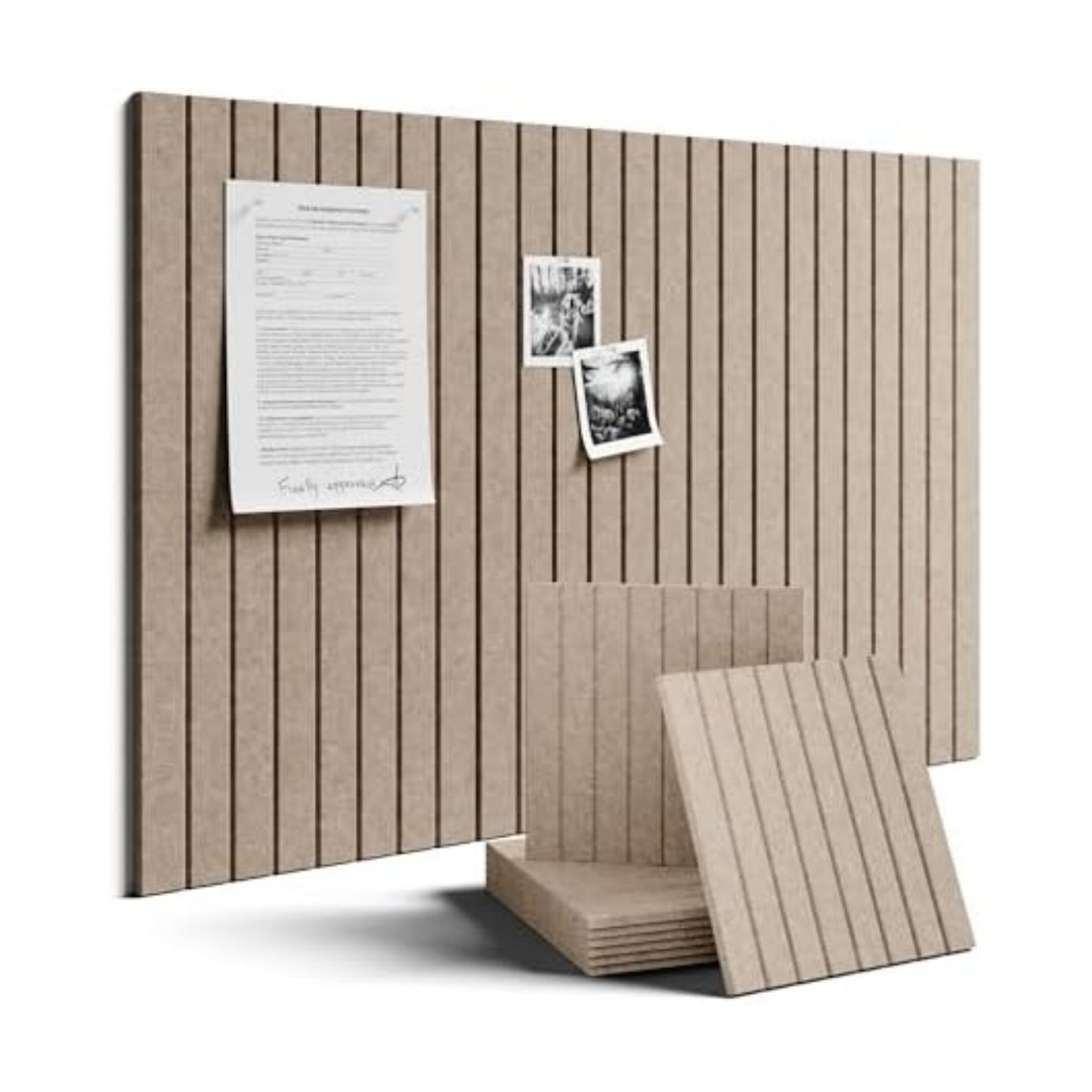 Fluxynara 36" x 24" Large Felt Bulletin Board, Taupe