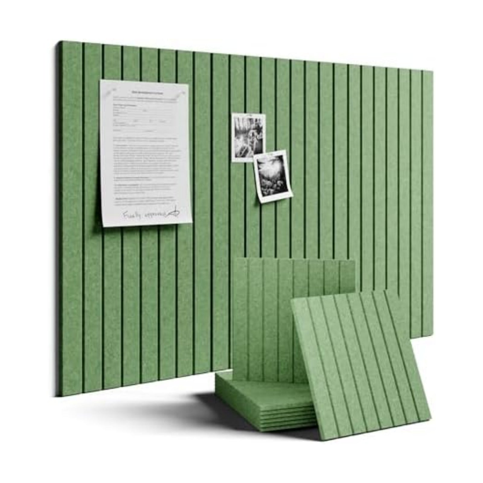 Fluxynara 36" x 24" Large Felt Bulletin Board, Moss Green