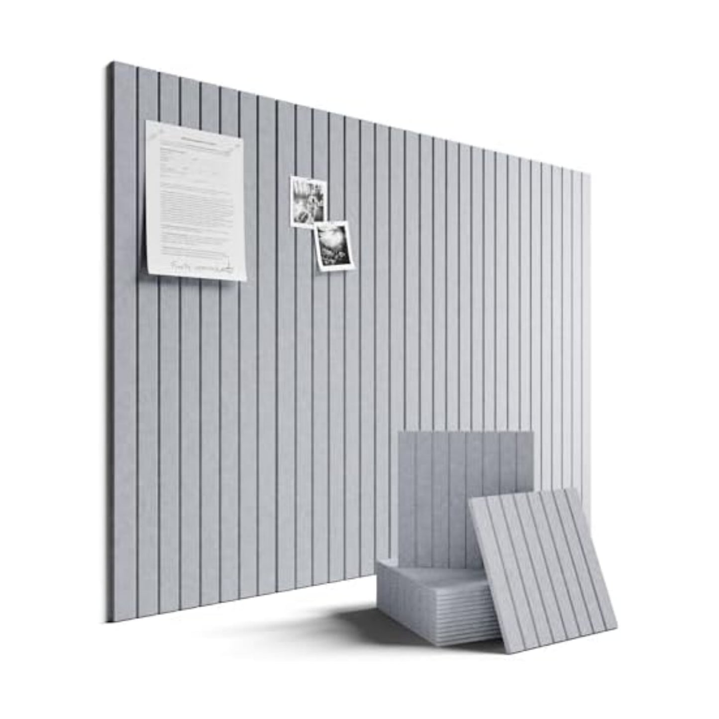 Fluxynara 48" x 36" Large Felt Bulletin Board, Soft Gray