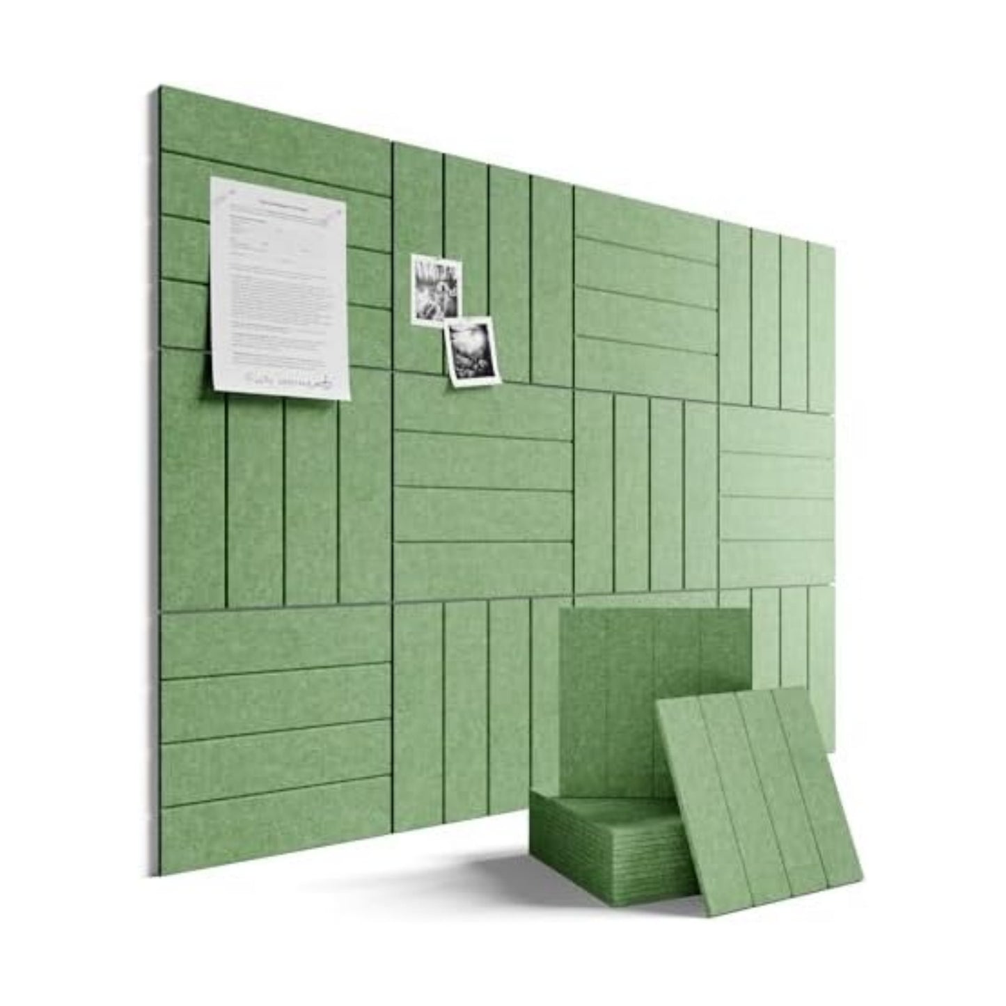 Fluxynara 48" x 36" Large Felt Bulletin Board, Moss Green
