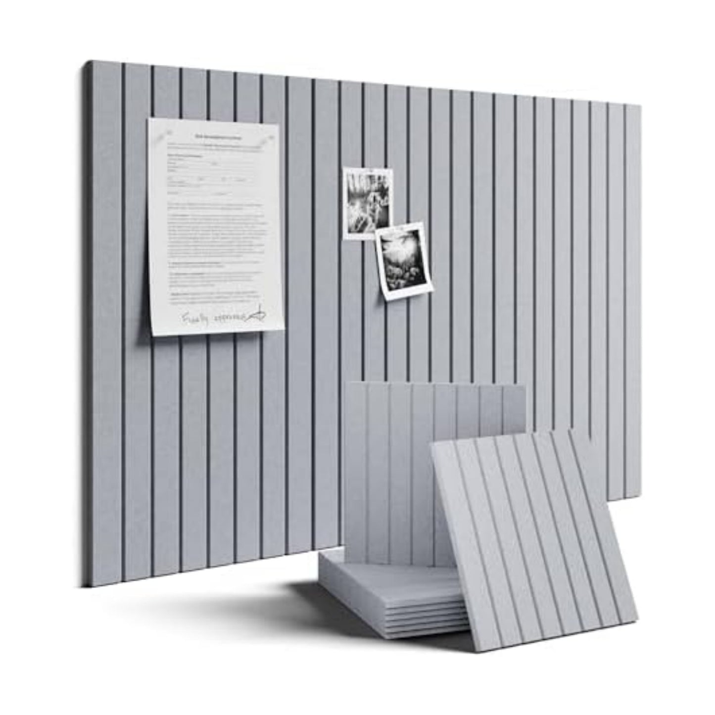 Fluxynara 36" x 24" Large Felt Bulletin Board, Soft Gray